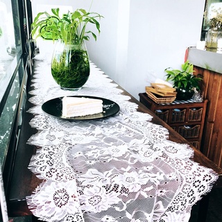 encaje flor impresión camino de mesa tela boda fiesta banquete decoración