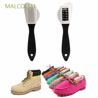 Malcolm1 15.70*4.20*3.20cm S forma de zapatos botas de limpieza Nubuck Suede zapatos cepillo útil plástico negro suave 3 lados/Multicolor