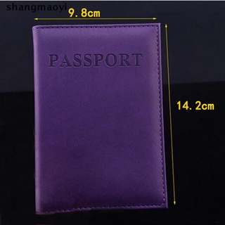 [shangmaoyi] soporte de pasaporte de cuero sintético para mujer y hombre, pasaporte de viaje, funda para tarjetas [shangmaoyi] (3)