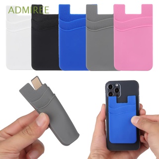 ADMIREE Elastic Credit ID Card Holder Fashion Adhesive Pocket Sticker Mobile Phone Wallet New Universal Cellphone Accessories Silicone Wallet Case/Multicolor