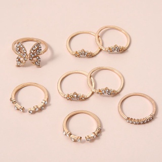yolan 8 unids/set joyería mariposa anillos conjunto de compromiso circonita boho anillos boda fiesta moda regalos geométricos mujeres anillo de dedo (5)