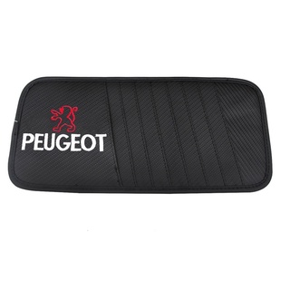 Bordados exquisitas Para Peugeot insignia De Fibra De Carbono Sombrinha bolsa De almacenamiento De coches Pala De Sol paquete Cd