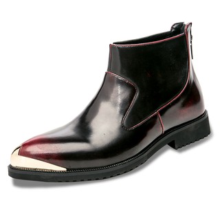 Botas de tobillo de cuero para hombre de moda con cremallera/zapatos de alta calidad