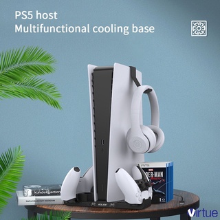 Para PS5 DE/UHD Host Multifunción Ventilador DE Refrigeración Base Dual Controlador Cargador Estación DE Carga +