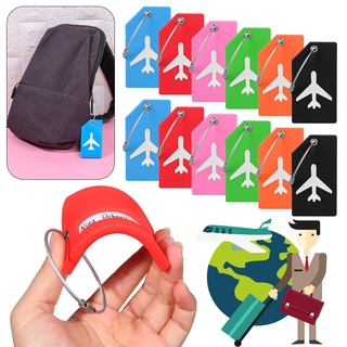 Ly 12PCS mujeres hombres etiqueta de equipaje lindo de dibujos animados titular de equipaje etiqueta de viaje portátil accesorios de viaje equipaje etiqueta de embarque buena moda de viaje PVC carta creativa (4)