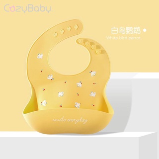 cozybaby baberos de silicona para alimentación de bebé luz ajustable impermeable niños baberos niños comer delantales (4)