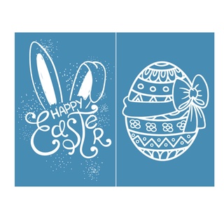 Bst huevos de conejo de pascua autoadhesivo de seda serigrafía plantillas transferencias de malla para bricolaje camiseta almohada pintura textil