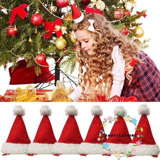 Bbcq-Santa Claus sombrero de navidad antideslizante horquilla de pelo fiesta decoración festiva para niños niñas