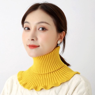 Una moda de invierno a prueba de viento desmontable con orejas de madera mujeres de punto falso Collar bufanda/Multicolor (4)