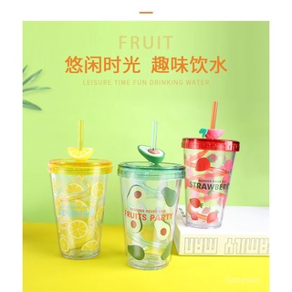 Vaso con paja de verano giratorio taza con paja niño de plástico taza de agua femenina taza creativa verano vaso (1)