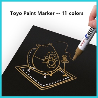 Toyo - juego de 11 marcadores de pintura de neón impermeables SA101, Color blanco, Color dorado, Metal, reparación de neumáticos