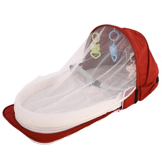 ❥Pv☼Portátil plegable cama de bebé, Unisex cama con red de cama multiusos momia bolsa, muebles de bebé accesorios de bebé