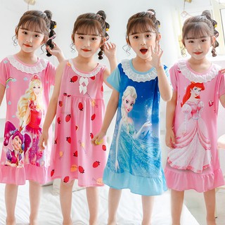 Niños vestido de verano otoño de dibujos animados niña falda pijamas delgado suelto vestido de niña de moda ropa camisón/set