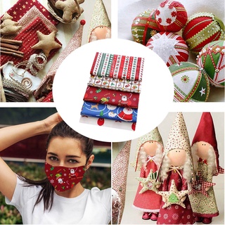 5 piezas de tela de algodón de navidad impresa para coser patchwork santa