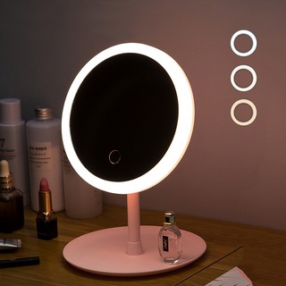 luz led maquillaje espejo de almacenamiento led espejo cara ajustable táctil regulador usb led tocador espejo mesa escritorio espejo cosmético