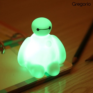Gretm lindo dibujos animados Baymax LED Color luz de noche hogar dormitorio lámpara regalo (5)