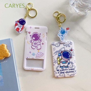 CARYES Portable ID Card Holder Cartoon Pass Badge Holder Bank Card Card Sleeve Cute Astronaut With Keychain Korean Meal Card Set Student Card Protect Case