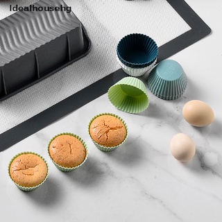 [Idealhousehg] Morandi Color Round Cake Mold Baking Egg Tart Silicone Muffin Cup Baking Mold Hot Sale