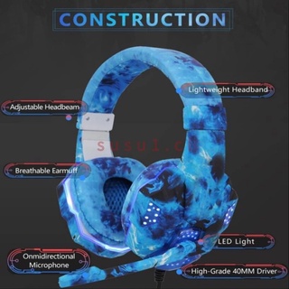 830pro gaming auriculares gamer auriculares sonido envolvente estéreo con cable auriculares usb micrófono colorido luz pclaptop azul