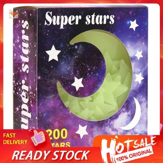 200 pzas calcomanías de navidad 17cm calcomanías luminosas estrellas Para dormitorio/Sofá/Pintura Fluorescente/juguete Hotyin1