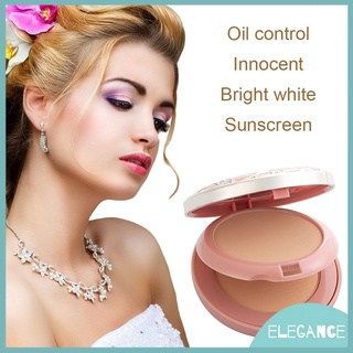 Natural Face Powder Mineral Foundations Oil-control Brighten Concealer Whitening Make Up Pressed Powder With Puff 2