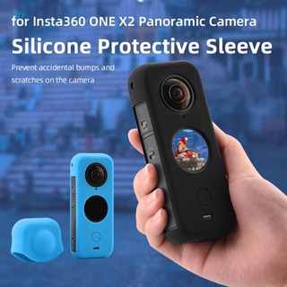 lin para insta360- one x2 silicona cubierta de lente de protección panorámica deportes cámara lente cubierta accesorios