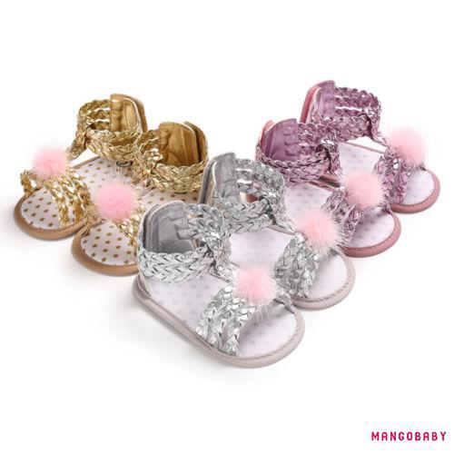 Mg-sandalias de bebé niña zapatos de flores de princesa sandalias de fiesta de suela suave