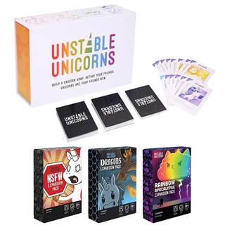 【Ready Stock】Unstable Unicorns Card Board Game Expansion NSFW Rainbow Dragons Family Party gift