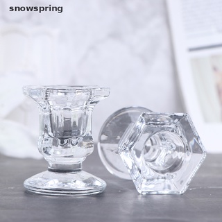candelabro de boda con resorte de nieve, transparente, de cristal, para comedor, decoración del hogar