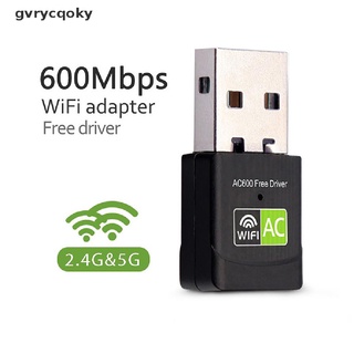 [gvrycqoky] adaptador wifi usb 600mbps de doble banda 2.4g 5ghz receptor de tarjeta de red inalámbrica