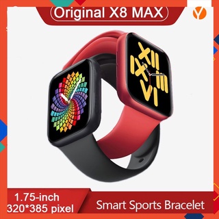 original x8 max smart bluetooth reloj de 1.75 pulgadas pantalla grande monitoreo de sueño música deportes pulsera inteligente soporta llamada de acceso telefónico