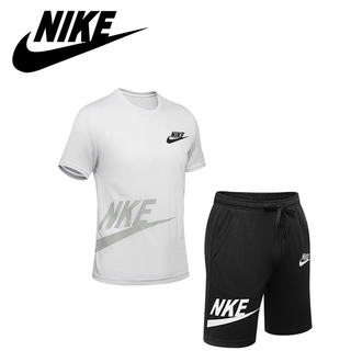 45kg-115kg Nike traje de entrenamiento absorbe la humedad de secado rápido camiseta + pantalones cortos sueltos de gran tamaño pantalones de Jogging 2021 moda nueva ropa Casual correr Fitness traje deportivo (6)