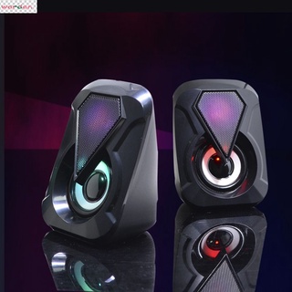 hot USB Wired Computer Speakers Colorful Lighting Effect RGB Speaker Computer Audio For PC Laptop Desktop Speakers gdas