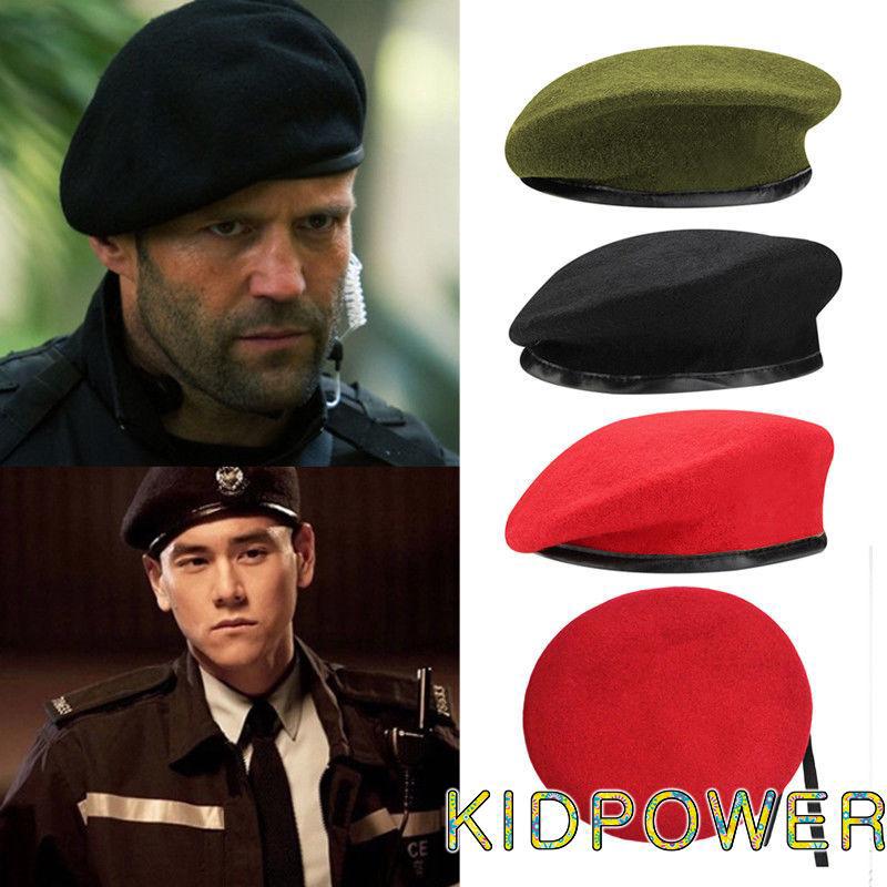 ryr-unisex militar soldado del ejército sombrero hombres mujeres lana boina uniforme gorra clásico