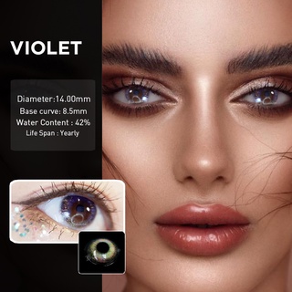 UYAAI lentes de contacto naturales lentes de contacto de Color para ojos 2pcs (1 par) uso anual serie sirena violeta