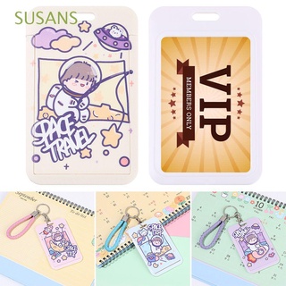 SUSANS Cute Card Case Astronaut Card Cover Card Holder Beauty Decoration Keychain Cartoon Student Access Control Work ID Protection/Multicolor
