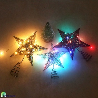 [navidad] 20 cm de hierro forjado purpurina árbol de navidad top estrella decoración de navidad árbol de navidad estrella superior decoración INTROEARS