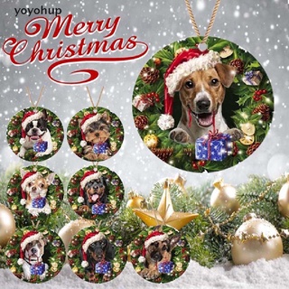 yoyohup 2021 navidad perro etiqueta de madera decoración del hogar colgante diy árbol de navidad adorno co