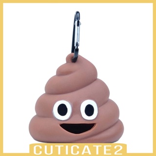 [Cuticate2] dispensador de bolsas de residuos de silicona para mascotas, forma de Poo, bolsa de caca, funda de transporte (1)