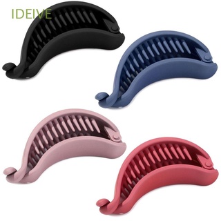 IDEIVE 4PCS Fashion Hair Clips Women Girls Ponytail Holder Banana Shape Hair Claws Accessories Cute Candy Color Casual Sweet Hairpins