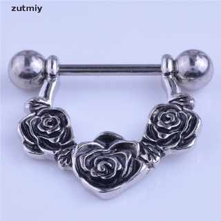 [zuym] 14 g de acero inoxidable negro rosa barra de barra de pezón anillo cuerpo piercing joyería xvd (2)