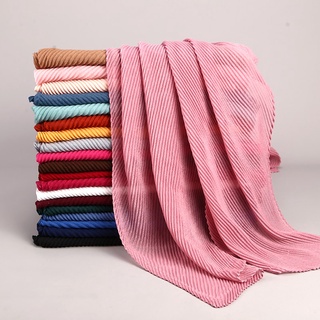 hot sale pleated maxi hijabs scarf elegant shawl plain maxi muslim hijab women wrinkle scarves shawls soft muffler 1 pc (1)
