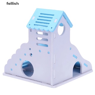 [Fellish] Mini Diapositiva De Madera DIY Montar Hámster Casa Lindo Mascota Juguete Animal Dormir 436CO