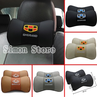 2pcs emblema de coche insignia de cuero reposacabezas para Geely Emgrand EC7 EC8 7 GE Auto asiento cuello almohada Interior Protector de cuello decoración