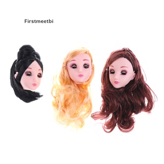 [firstmeetbi] niños juguete 4d guiños guiños cabeza de muñeca con el pelo diy accesorio para 1/6 bjd barbie muñecas caliente
