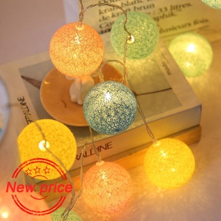 flash 20 led globo guirnalda de algodón bola cadena de hadas dormitorio boda decoración hogar luces fiesta r4i0