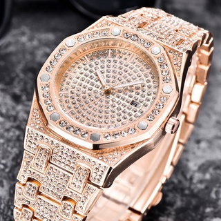 Reloj De pulsera De cuarzo con fecha De lujo color oro Rosa