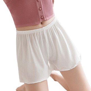 yosi pantalones cortos de talla grande de seguridad para mujer talla grande con volantes de color sólido (1)
