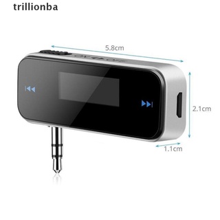 [trillionba] adaptador de audio de radio fm de 3,5 mm en coche transmisor de radio fm para teléfono celular [trillionba]