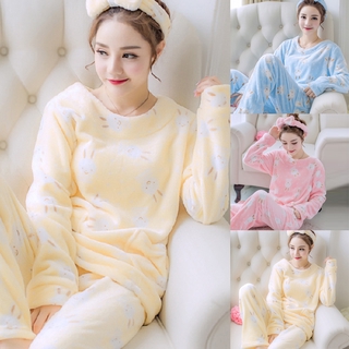 pijamas lindo coral pijamas de terciopelo conjunto de camisón de invierno m-2xl cálido suave ropa de dormir ropa de hogar pj pijamas mujeres conjuntos